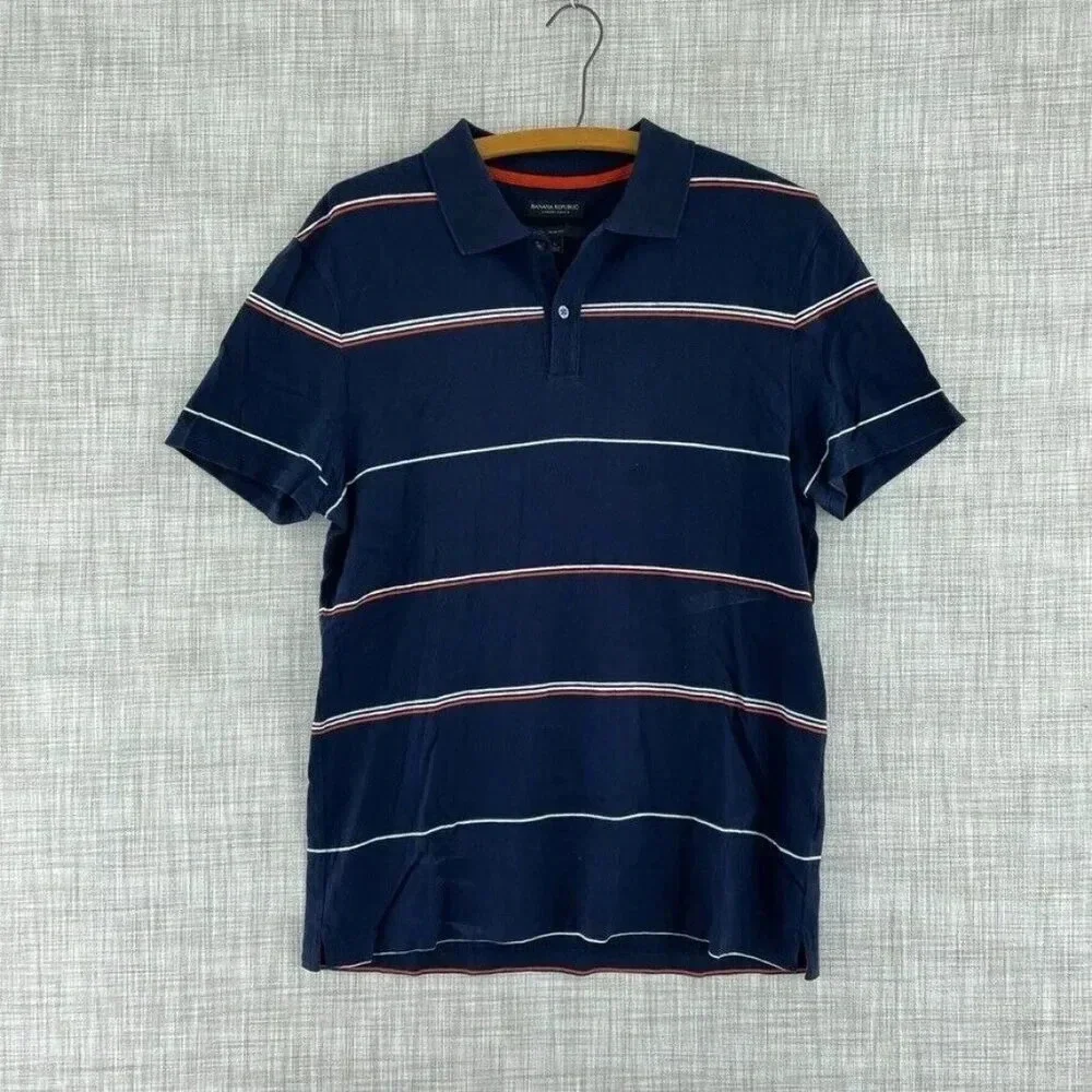 Banana Republic slim fit Golf Polo Shirt Mens L 3072